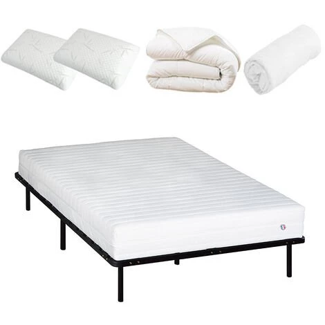 OLYMPE LITERIE | Pack Prêt à Dormir EGIO 140x190 Cm | Matelas Latex Like + Sommier Métal + Accessoires - Blanc 3 OLYMPE LITERIE | Pack Prêt à Dormir EGIO 140x190 Cm | Matelas Latex Like + Sommier Métal + Accessoires - Blanc