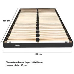LE QUAI DES AFFAIRES Sommier Sur Pied SOMKIT 140x190 / Noir/ 188x139x29 7 LE QUAI DES AFFAIRES Sommier Sur Pied SOMKIT 140x190 / Noir/ 188x139x29 -Sommier Soldes 37222853 3