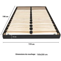 LE QUAI DES AFFAIRES Sommier Sur Pied SOMKIT 160x200 / Noir/ 198x159x29cm -Sommier Soldes 37769538 3