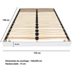 LE QUAI DES AFFAIRES Sommier Sur Pied SOMKIT 160x200 / Blanc/ 159x198x29 Cm 7 LE QUAI DES AFFAIRES Sommier Sur Pied SOMKIT 160x200 / Blanc/ 159x198x29 Cm -Sommier Soldes 37769540 3