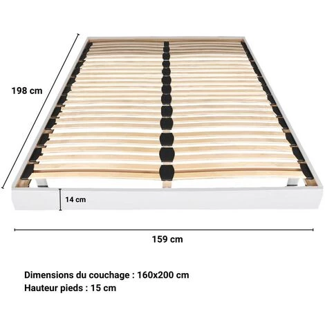 LE QUAI DES AFFAIRES Sommier Sur Pied SOMKIT 160x200 / Blanc/ 159x198x29 Cm 5 LE QUAI DES AFFAIRES Sommier Sur Pied SOMKIT 160x200 / Blanc/ 159x198x29 Cm – Image 3