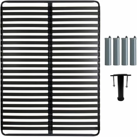 ALTOBUY TITANIUM 22 - Pack Sommier 2x22 Lattes 140x190cm + 5 Pieds - Gris Anthracite 3 ALTOBUY TITANIUM 22 - Pack Sommier 2x22 Lattes 140x190cm + 5 Pieds - Gris Anthracite