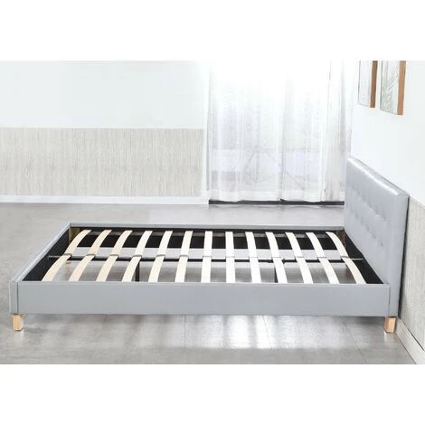 NUITSDOR Frederic - Solide Et Confortable Lit Avec Sommier + Tête De Lit Capitonnee Couleur GRIS + Pieds En 10 Cm Pour Matelas En 90x190 - 13 Lattes - Revetement PVC Simili Facile D'entretien - Montage Rapide Et Facile 3 NUITSDOR Frederic - Solide Et Confortable Lit Avec Sommier + Tête De Lit Capitonnee Couleur GRIS + Pieds En 10 Cm Pour Matelas En 90x190 - 13 Lattes - Revetement PVC Simili Facile D'entretien - Montage Rapide Et Facile