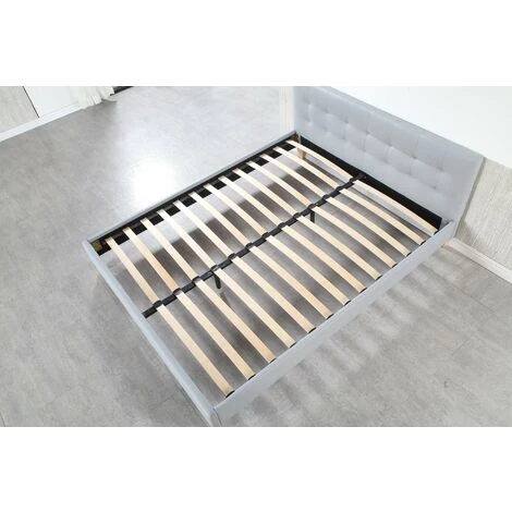 NUITSDOR Frederic - Solide Et Confortable Lit Avec Sommier + Tête De Lit Capitonnee Couleur GRIS + Pieds En 10 Cm Pour Matelas En 90x190 - 13 Lattes - Revetement PVC Simili Facile D'entretien - Montage Rapide Et Facile 4 NUITSDOR Frederic - Solide Et Confortable Lit Avec Sommier + Tête De Lit Capitonnee Couleur GRIS + Pieds En 10 Cm Pour Matelas En 90x190 - 13 Lattes - Revetement PVC Simili Facile D'entretien - Montage Rapide Et Facile – Image 2