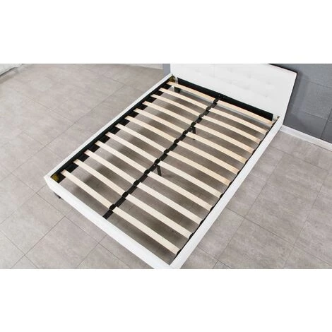 PROVENCE LITERIE Frederic - Solide Et Confortable Lit Avec Sommier + Tête De Lit Capitonnee Couleur BLANC + Pieds En 10 Cm Pour Matelas En 140x190 - 2 X 13 Lattes - Revetement PVC Simili Facile D'entretien - Montage Rapide Et Facile 5 PROVENCE LITERIE Frederic - Solide Et Confortable Lit Avec Sommier + Tête De Lit Capitonnee Couleur BLANC + Pieds En 10 Cm Pour Matelas En 140x190 - 2 X 13 Lattes - Revetement PVC Simili Facile D'entretien - Montage Rapide Et Facile – Image 3