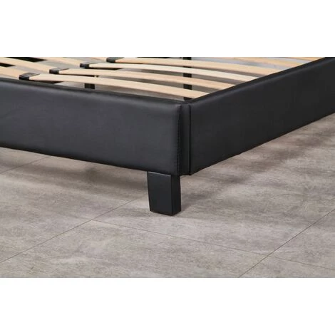 PROVENCE LITERIE Frederic - Solide Et Confortable Lit Avec Sommier + Tête De Lit Capitonnee Couleur NOIR + Pieds En 10 Cm Pour Matelas En 90x190 - 13 Lattes - Revetement PVC Simili Facile D'entretien - Montage Rapide Et Facile 5 PROVENCE LITERIE Frederic - Solide Et Confortable Lit Avec Sommier + Tête De Lit Capitonnee Couleur NOIR + Pieds En 10 Cm Pour Matelas En 90x190 - 13 Lattes - Revetement PVC Simili Facile D'entretien - Montage Rapide Et Facile – Image 3