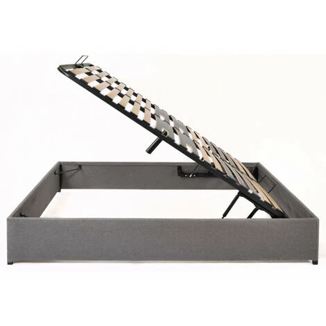 Sommier Essenzia COFFRE TISSU GRIS 160x200 - Gris 4 Sommier Essenzia COFFRE TISSU GRIS 160x200 - Gris – Image 2