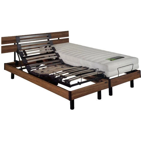 Sommier Electrique Essenzia ATRIA 90x190 Noyer Silver - Blanc 3 Sommier Electrique Essenzia ATRIA 90x190 Noyer Silver - Blanc