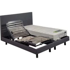 Sommier Electrique Essenzia POLARIS 2x70x190 Cendre - Blanc