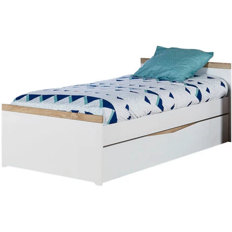 AKITEN RETAIL Sommier Gigogne Avec Façade Nais Blanc 90x190 Cm - Blanc 4 AKITEN RETAIL Sommier Gigogne Avec Façade Nais Blanc 90x190 Cm - Blanc – Image 2