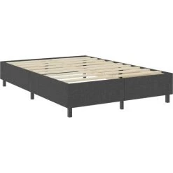 Topdeal Sommier Tapissier Gris Foncé Tissu 140x200 Cm FF3054798_FR -Sommier Soldes 46224849 5