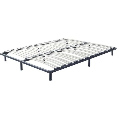 BELIANI Sommier à Lattes Haute Qualité 180x200cm - Noir 3 BELIANI Sommier à Lattes Haute Qualité 180x200cm - Noir