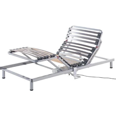 BELIANI Sommier à Lattes Réglable électriquement 90 X 200 Cm - Gris 3 BELIANI Sommier à Lattes Réglable électriquement 90 X 200 Cm - Gris