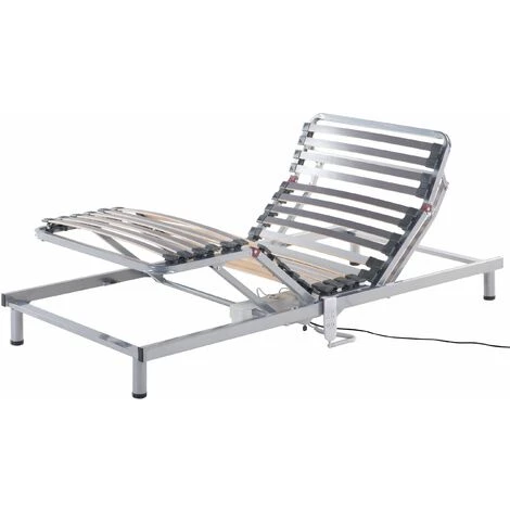 BELIANI Sommier à Lattes Réglable électriquement 90 X 200 Cm - Gris 4 BELIANI Sommier à Lattes Réglable électriquement 90 X 200 Cm - Gris – Image 2