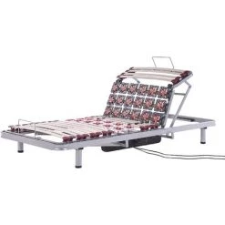 BELIANI Sommier à Lattes Réglable électriquement 90 X 200 Cm - Argenté