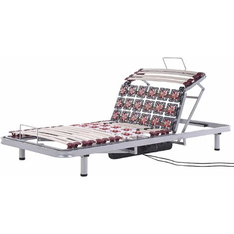 BELIANI Sommier à Lattes Réglable électriquement 90 X 200 Cm - Argenté 4 BELIANI Sommier à Lattes Réglable électriquement 90 X 200 Cm - Argenté – Image 2