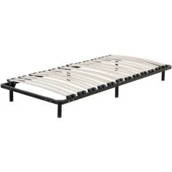 BELIANI Sommier Avec Pieds 90 X 200cm 24 Lattes - Noir