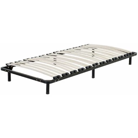 BELIANI Sommier Avec Pieds 90 X 200cm 24 Lattes - Noir 4 BELIANI Sommier Avec Pieds 90 X 200cm 24 Lattes - Noir – Image 2