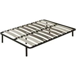 DEWINNER Sommier à Lattes - 6Pieds Inclus - Lit Lattes De 125 Mm Montage Rapide Et Facile Robuste Et Durable (140x190cm)
