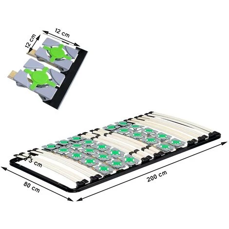 MONMOBILIERDESIGN ERGO Sommier à Lattes Ergonomique Avec Plots De Soutien 80X200 Cm 5 MONMOBILIERDESIGN ERGO Sommier à Lattes Ergonomique Avec Plots De Soutien 80X200 Cm – Image 3