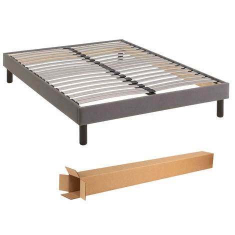 TERRE DE NUIT Sommier Kit Déco Gris Tapissier - 120x190 - Gris 3 TERRE DE NUIT Sommier Kit Déco Gris Tapissier - 120x190 - Gris