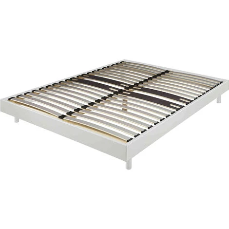 TERRE DE NUIT Sommier Kit Décor Blanc Zone Lombaire Renforcée 140x190 - Blanc 4 TERRE DE NUIT Sommier Kit Décor Blanc Zone Lombaire Renforcée 140x190 - Blanc – Image 2