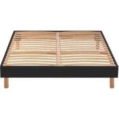 Sommier En Kit Gris Anthracite à Lattes Merinos 140x190 - Anthracite -Sommier Soldes 51210901 3