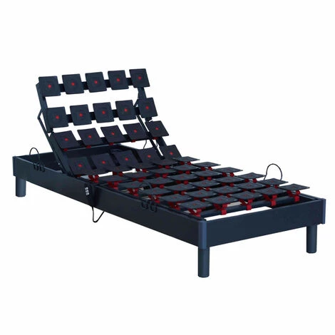 SOMEO Sommier électrique De Relaxation Tout Plots En Bois Massif Anthracite 80x200 - Anthracite 3 SOMEO Sommier électrique De Relaxation Tout Plots En Bois Massif Anthracite 80x200 - Anthracite