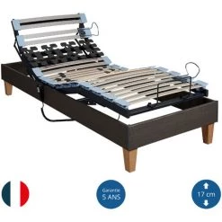 Sommier électrique Someo TPR 50 Décor Chêne Foncé 2x80x200 - Bois Foncé -Sommier Soldes 51211287 3