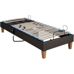 Sommier électrique Someo TPR 50 Décor Chêne Foncé 2x80x200 - Bois Foncé -Sommier Soldes 51211287 4