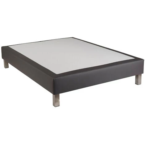 SOMEO Sommier Ressorts Ensachés Simili Cuir Gris Foncé 90x200 - Gris Foncé 4 SOMEO Sommier Ressorts Ensachés Simili Cuir Gris Foncé 90x200 - Gris Foncé – Image 2