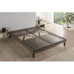 DEKO DREAM Sommier En Kit 160x200 - Décor Chene Et Gris -Sommier Soldes 52178945 2