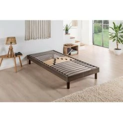 DEKO DREAM Sommier En Kit 90x190 - Décor Chene Et Gris