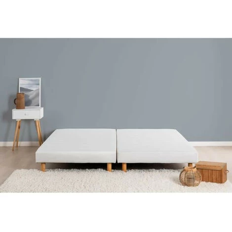 DEKO DREAM Rakenne - Sommiers Tapissiers A Lattes X 2 - 180 X 200 - Bois Massif Blanc + Pieds 3 DEKO DREAM Rakenne - Sommiers Tapissiers A Lattes X 2 - 180 X 200 - Bois Massif Blanc + Pieds