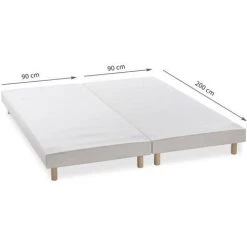 DEKO DREAM Rakenne - Sommiers Tapissiers A Lattes X 2 - 180 X 200 - Bois Massif Blanc + Pieds 9 DEKO DREAM Rakenne - Sommiers Tapissiers A Lattes X 2 - 180 X 200 - Bois Massif Blanc + Pieds -Sommier Soldes 52179998 4
