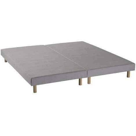DEKO DREAM Rakenne - Sommiers Tapissiers A Lattes 2x90x200 - Bois Massif Gris + Pieds 4 DEKO DREAM Rakenne - Sommiers Tapissiers A Lattes 2x90x200 - Bois Massif Gris + Pieds – Image 2
