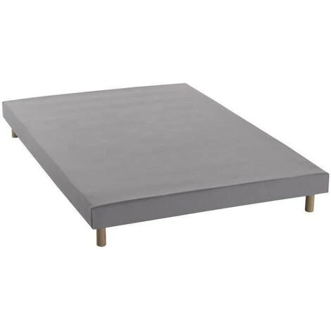 DEKO DREAM Rakenne Sommier Tapissier A Lattes 140 X 190 Cm - Bois Massif Gris + Pieds 4 DEKO DREAM Rakenne Sommier Tapissier A Lattes 140 X 190 Cm - Bois Massif Gris + Pieds – Image 2