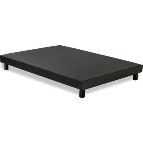 DEKO DREAM FINLANDEK Rakenne - Sommier Tapissier A Lattes 140 X 190 - Bois Massif Gris Anthracite + Pieds 4 DEKO DREAM FINLANDEK Rakenne - Sommier Tapissier A Lattes 140 X 190 - Bois Massif Gris Anthracite + Pieds – Image 2