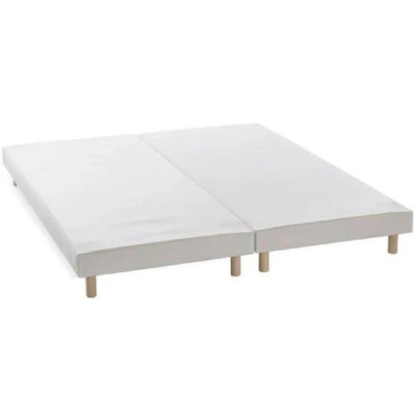 DEKO DREAM Rakenne Lot De 2 Sommiers Tapissiers A Lattes - 160 X 200 Cm - Bois Massif Blanc + Pied 4 DEKO DREAM Rakenne Lot De 2 Sommiers Tapissiers A Lattes - 160 X 200 Cm - Bois Massif Blanc + Pied – Image 2