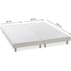 DEKO DREAM Rakenne Lot De 2 Sommiers Tapissiers A Lattes - 160 X 200 Cm - Bois Massif Blanc + Pied 9 DEKO DREAM Rakenne Lot De 2 Sommiers Tapissiers A Lattes - 160 X 200 Cm - Bois Massif Blanc + Pied -Sommier Soldes 52182076 4