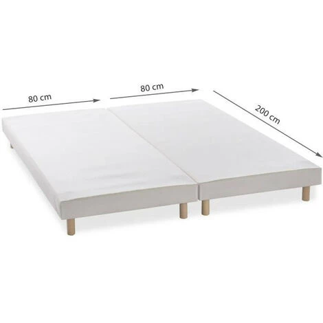 DEKO DREAM Rakenne Lot De 2 Sommiers Tapissiers A Lattes - 160 X 200 Cm - Bois Massif Blanc + Pied 6 DEKO DREAM Rakenne Lot De 2 Sommiers Tapissiers A Lattes - 160 X 200 Cm - Bois Massif Blanc + Pied – Image 4