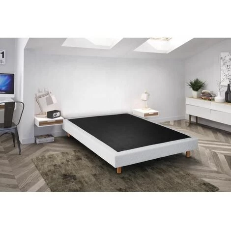 CREASOM Sommier 140 X 190 - 14 Lattes Fixes - BLANC - BANYAN - Blanc 3 CREASOM Sommier 140 X 190 - 14 Lattes Fixes - BLANC - BANYAN - Blanc
