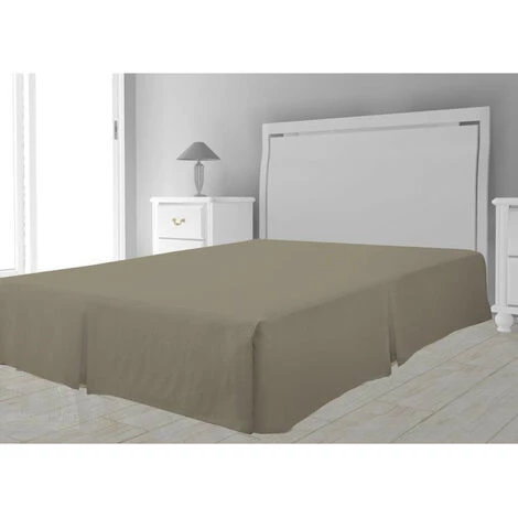 Cache Sommier Microfibre 180x200 Cm Taupe, Par Soleil D'Ocre - Taupe 3 Cache Sommier Microfibre 180x200 Cm Taupe, Par Soleil D'Ocre - Taupe