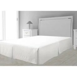 SOLEIL D'OCRE Cache Sommier Microfibre 140x190 Cm Blanc - Blanc