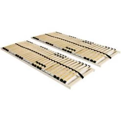 Hommoo Sommiers A Lattes 2 Pcs Avec 28 Lattes 7 Zones 90x200 Cm
