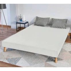 LES TENDANCES Sommier Tapissier Capucine Blanc 160x200 Cm - 13 Cm - Pieds Non Inclus -Sommier Soldes 55024949 3