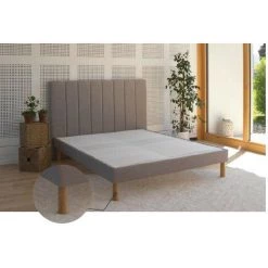 LES TENDANCES Sommier à Lattes Tapissier Tissu Gris Clair Sur Pieds 90x200cm Terry 7 LES TENDANCES Sommier à Lattes Tapissier Tissu Gris Clair Sur Pieds 90x200cm Terry -Sommier Soldes 55025439 2