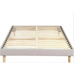 LES TENDANCES Sommier à Lattes Tapissier Tissu Gris Clair Sur Pieds 90x200cm Terry 8 LES TENDANCES Sommier à Lattes Tapissier Tissu Gris Clair Sur Pieds 90x200cm Terry -Sommier Soldes 55025439 3