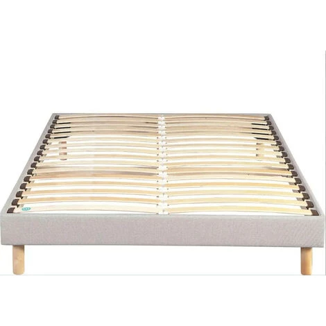 LES TENDANCES Sommier à Lattes Tapissier Tissu Gris Clair Sur Pieds 90x200cm Terry 5 LES TENDANCES Sommier à Lattes Tapissier Tissu Gris Clair Sur Pieds 90x200cm Terry – Image 3