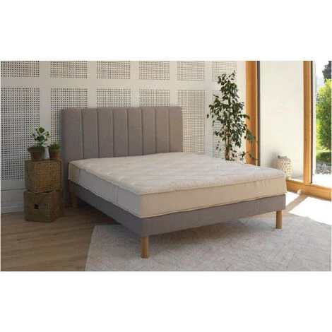 LES TENDANCES Sommier à Lattes Tapissier Tissu Gris Clair Sur Pieds 90x200cm Terry 6 LES TENDANCES Sommier à Lattes Tapissier Tissu Gris Clair Sur Pieds 90x200cm Terry – Image 4